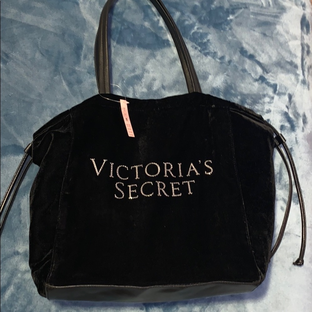 Victoria’s Secret velour shoulder bag black